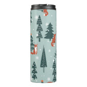 キツネ、モミ、冬、カラフル模様 タンブラー (裏面)