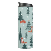 キツネ、モミ、冬、カラフル模様 タンブラー (回転右)