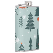 キツネ、モミ、冬、カラフル模様 フラスク (右)