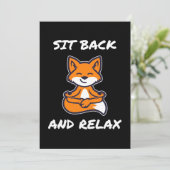 キツネ ヨガ 座って リラックス 招待状 (スタンド正面)