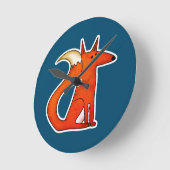 キツネ ラウンド壁時計 (傾斜)