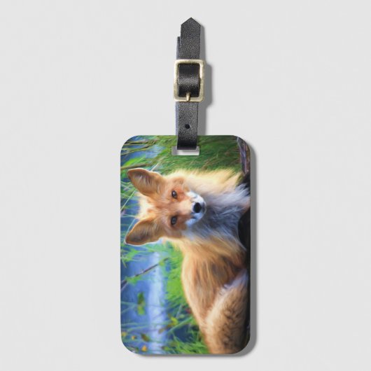 キツネ ラゲッジタグ (正面縦)
