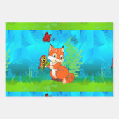 キツネ ラッピングペーパーシート (正面)