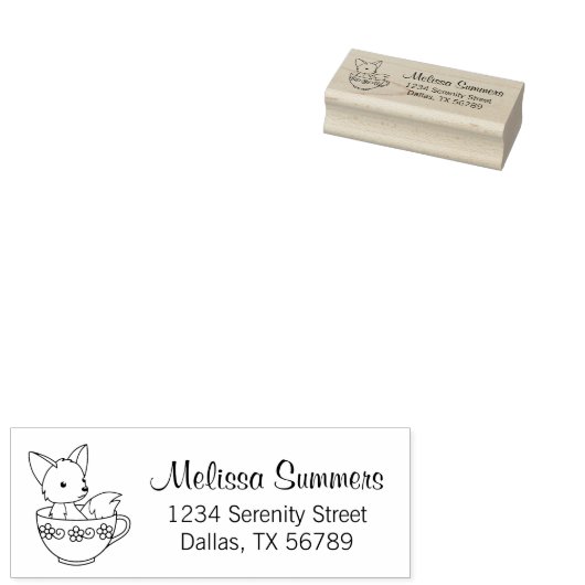 キツネ ラバースタンプ (押印)