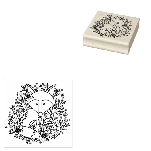 キツネ ラバースタンプ (押印)