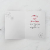 キツネ&ラビットスノーフレークフェスティバルブルークリスマス シーズンカード (内部)