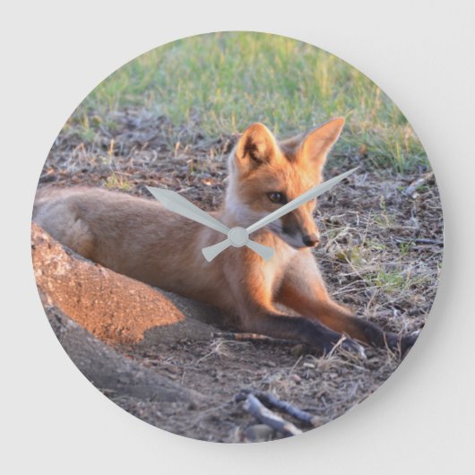 キツネ ラージ壁時計 (正面)