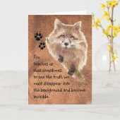 キツネ,動物トーテム,スピリットガイド,シンボル カード (黄色い花)