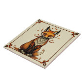 キツネ – 工芸品セラミックタイル タイル (側面)