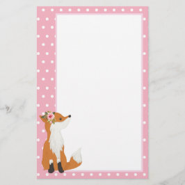 キツネ，木の国，かわいい，ガーリーおもしろい, 便箋