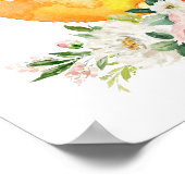 キツネ、森林動物、ボホ、ピンク色の花 ポスター (角)