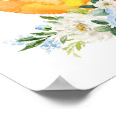 キツネ、森林動物、ボホ、青い花 ポスター (角)