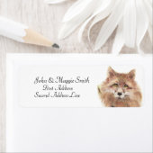 キツネ – 水彩動物 – 住所 シール (インサイチュ)