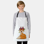キツネ(眼鏡付) エプロン (着用した状態)