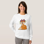 キツネ(眼鏡付) Tシャツ (正面フル)