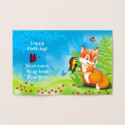 キツネ 箔カード (内部)