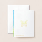 キツネ 箔カード (裏面封筒付き)