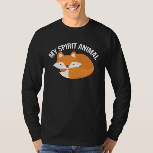 キツネ 精霊 動物 狐 野生動物 Tシャツ (正面)