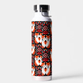 キツネ&自然ノルディックフォークアート ウォーターボトル (左面)