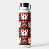 キツネ&自然ノルディックフォークアート ウォーターボトル (背面)