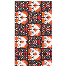 キツネ&自然ノルディックフォークアート テーブルクロス