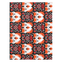 キツネ&自然ノルディックフォークアート テーブルクロス