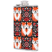 キツネ&自然ノルディックフォークアート フラスク (左)