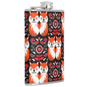 キツネ&自然ノルディックフォークアート フラスク (右)