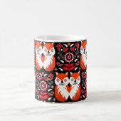 キツネ&自然ノルディックフォークアート モーフィングマグカップ (中央)