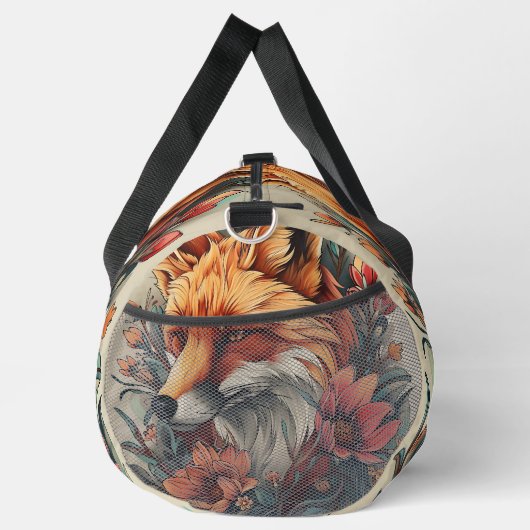 キツネ（花） ダッフルバッグ (右)
