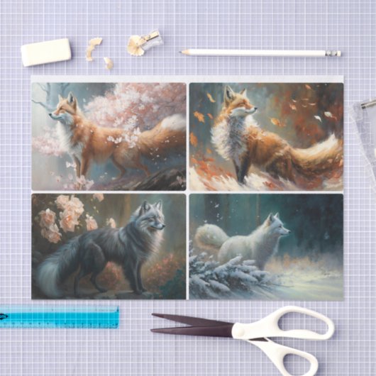 キツネ 薄葉紙 (クラフト)