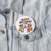 キツネ 誕生日おめでとう 缶バッジ (インサイチュ)