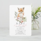 キツネ 赤ちゃん 外は寒い 赤ちゃんシャワー 招待状 (スタンド正面)