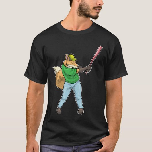 キツネ 野球 バット Tシャツ (正面)