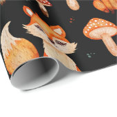 キツネ、野生の森のキノコ、紅葉 ラッピングペーパー (ロールコーナー)