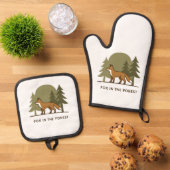 キツネ 鍋つかみ&鍋敷きセット (トップダウン)