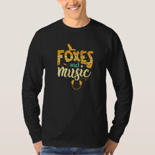 キツネ・音楽野生生物自然森林動物 Tシャツ