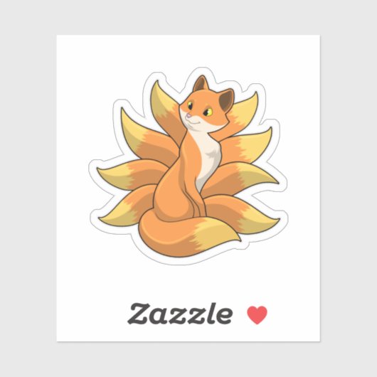 キツネ(9本のキツネテール) シール (シート)