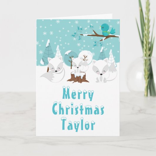 キツネ Arctic Foxes の 冬の ワンダーランド 楽しい クリスマス (正面)