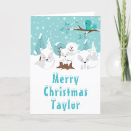 キツネ Arctic Foxes の 冬の ワンダーランド 楽しい クリスマス