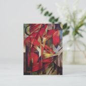 キツネ: Franz Marc、ヴィンテージ·抽象芸術·キュービズム·アート ポストカード (スタンド正面)