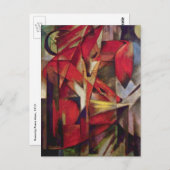キツネ: Franz Marc、ヴィンテージ·抽象芸術·キュービズム·アート ポストカード (正面/裏面)