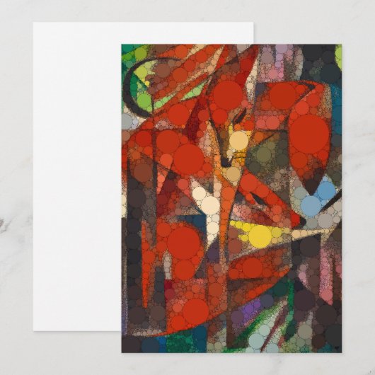 キツネ、Infinity Dots by After Franz Marc シーズンカード (正面/裏面)