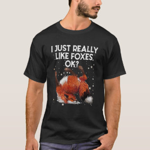 キツネ T 私は本当にキツネが好きだよ キツネ Tシャツ