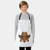 キツネas Cowboy with Hat エプロン (着用した状態)