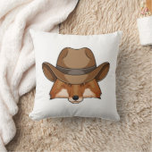 キツネas Cowboy with Hat クッション (ブランケット)