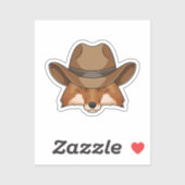 キツネas Cowboy with Hat シール (シート)