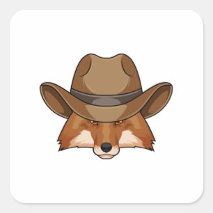 キツネas Cowboy with Hat スクエアシール