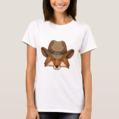 キツネas Cowboy with Hat Tシャツ (正面)