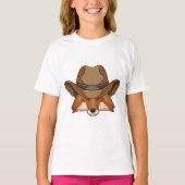 キツネas Cowboy with Hat Tシャツ (正面)